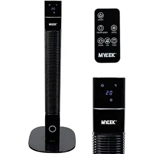 Mylek Tower Fan 36 Inch Cooling Cold Air Stand Fan Remote Control Oscillation and Timer Black