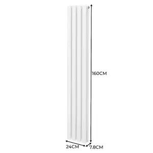 Oval Radiator - 1600 x 240mm - White