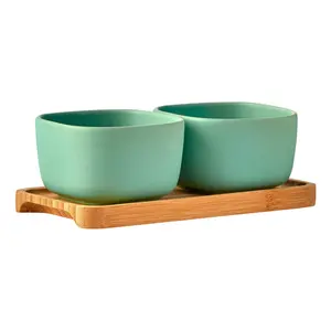 Share Square Bowls (Set of 2) Green