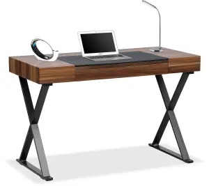 Centurion Supports ADONIS Walnut and Matte Black Legs Ergonomic Home Office Luxury Computer Desk