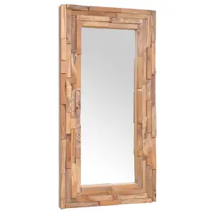 Berkfield Decorative Mirror Teak 120x60 cm Rectangular