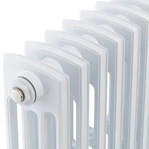 Arroll Edwardian Cast aluminium White 12 Column Radiator, (W)728mm x (H)750mm