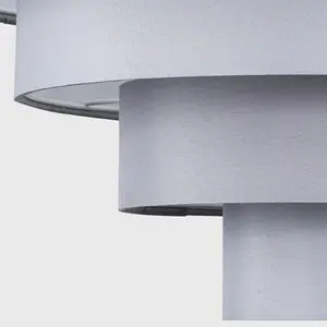 ValueLights Nevada Modern 4 Tier Grey Fabric Ceiling Pendant Light Shade