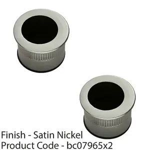 2 PACK - Small Recessed Sliding Door Flush Pull - 29mm Round 23mm Depth Satin Nickel