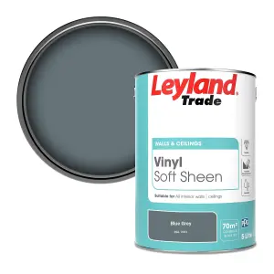 Leyland Trade Vinyl Soft Sheen Walls & Ceilings Emulsion Paint Blue Grey (RAL 7031) - 5L