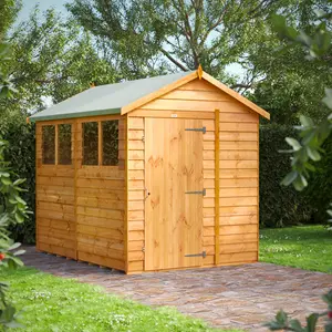 6.3 ft. W x 8.7 ft. D Solid Wood Overlap Apex Garden Shed