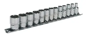 Sealey Socket Set 13 Pieces 1/4" Square Drive 12-Point WallDrive Metric AK2680