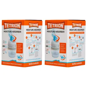 Tetrion Dehumidifier Car Home Moisture Absorber Trap Damp Improved Airflow x2