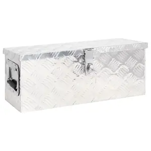 Berkfield Storage Box Silver 60x23.5x23 cm Aluminium