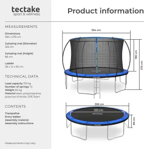 Trampoline Jumpy - tear resistant mat, safety net, padded edges, entry ladder - 366 cm