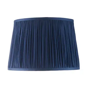 Tapered Cylinder Lamp Shade - Midnight Blue Silk - 60W E27 or B22 GLS - e10828