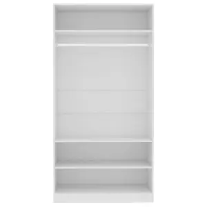 Wardrobe White 100x50x200 cm Engineered Wood