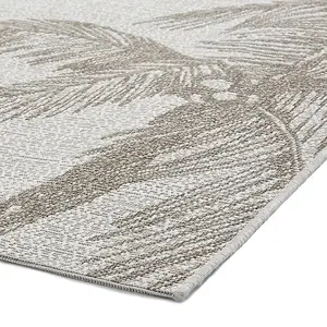 305 Flat Easy Clean Palm Trees Rug - Beige - 120x170