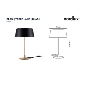 Nordlux Clasi Indoor Table Lamp Light in Black (Height) 44.6cm