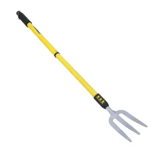 Telescopic Extendable Garden Fork Weeder Weeding 3 Pronged 25in to 37in