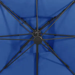 Berkfield Cantilever Umbrella with Double Top 300x300 cm Azure Blue