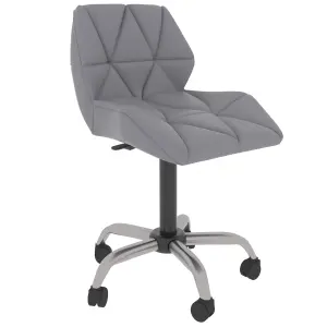 Vida Designs Geo Grey Office Swivel Chair PU Faux Leather