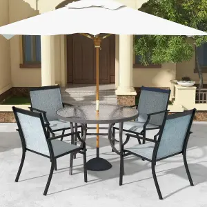 Costway Set of 2 Patio Dining Chairs Outdoor Garden Porch Armchairs w/ Breathable Seat