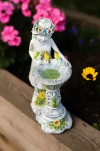 Solar Fairy with Fountain Garden Ornament