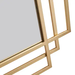 Iron Rectangle Wall Mirror Gold