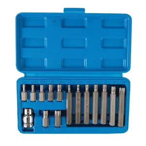 15 Piece TRX & 1/2" Socket Set T20 to T55 Short 30mm & Long 75mm Driver Bits