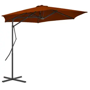 Berkfield Outdoor Parasol with Steel Pole Terracotta 300x230 cm