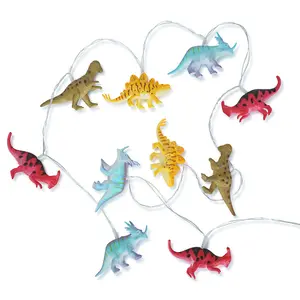 ValueLights Set of 10 Kids Battery Powered Fairy String Lights with Dinosaurs