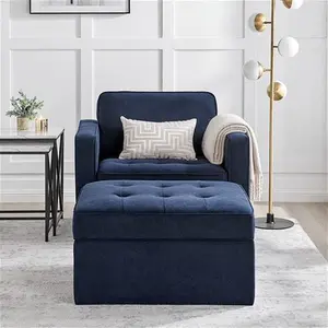 DUSK Sloane Pouffe - Dark Navy Blue