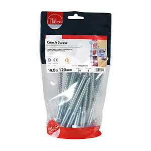 TIMCO Coach Screws Hex Head Silver  - 10.0 x 120