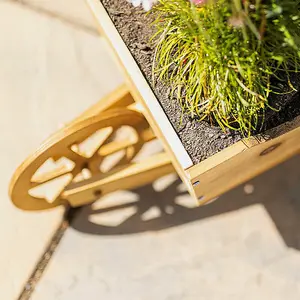 Wooden Wheelbarrow Garden Flower Planter