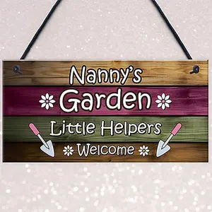 Red Ocean Garden Sign Hanging Wall Plaque Gift For Nan Nanny Summerhouse Sign Gift From Grandchildren