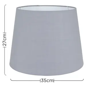 ValueLights Aspen Modern Tapered Table Floor Lamp Light Shade with Grey Fabric Finish