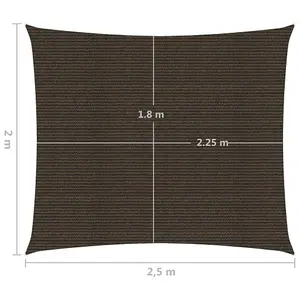 Berkfield Sunshade Sail 160 g/m2 Brown 2x2.5 m HDPE