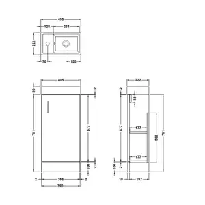 Vault 400mm Bathroom Vanity with Integrated Vitreous China Basin Gloss Gray