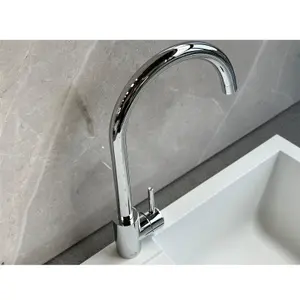 Reginox Chrome Stainless Steel Kitchen Sink Tap TARAVO CH Swan Neck Deck Mounted