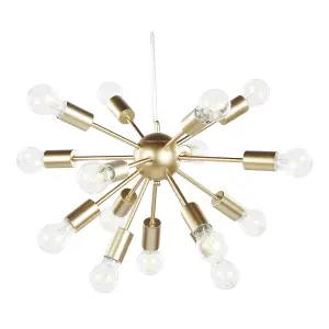 15 Light Metal Pendant Lamp Gold BALAGAS