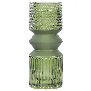 Flower Vase VRADETO Glass Olive Green