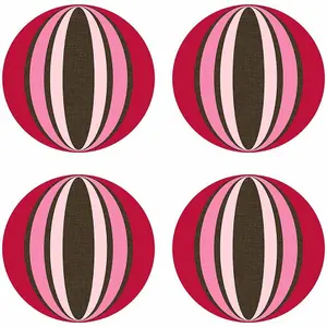 Wallpops, 4 x Large Self-Adhesive Pink/Red Geometric Circle Wall Stickers