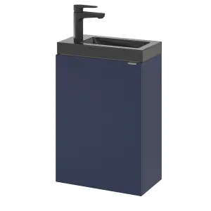 GoodHome Imandra Matt Blue Single Wall-mounted Bathroom Cloakroom unit (H) 550mm (W) 440mm