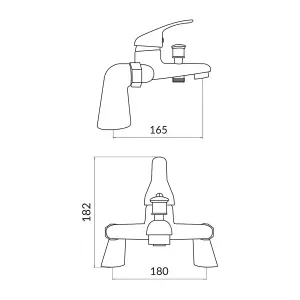 Tidy Bath Shower Mixer with shower kit and wall bracket