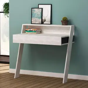 FWStyle 1 Drawer 1 Shelf Home Office Wall Mounted Study Desk Ancient White