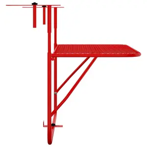 Berkfield Balcony Table Red 60x40 cm Steel