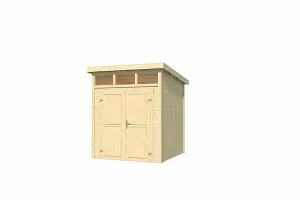 Lasita Osland Kibo 1 Storage Shed with Skylight - 2m x 2m - 28mm Wall Logs