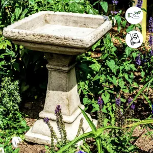 Minimalistic Castle Design Stone Birdbath