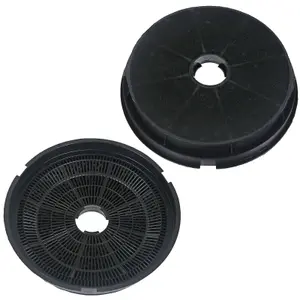 SPARES2GO CCF200 Type Round Charcoal Carbon Filter compatible with Cookology Cooker Hood Pack of 2 Filters