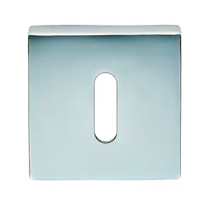 Square Lock Profile Escutcheon Concealed Fix 52 x 52mm Polished Chrome