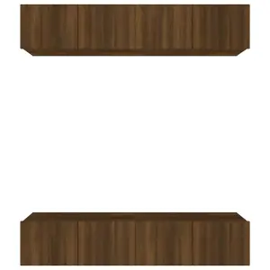 Berkfield TV Cabinets 4 pcs Brown Oak 80x30x30 cm Engineered Wood