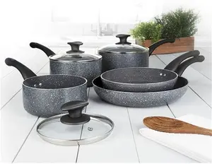 Tower Cerastone 5-Piece Non-Stick Pan Set - Charcoal Grey | Robert Dyas