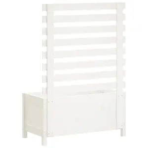 Berkfield Garden Planter with Rack White 79x39.5x114 cm Solid Wood Pine