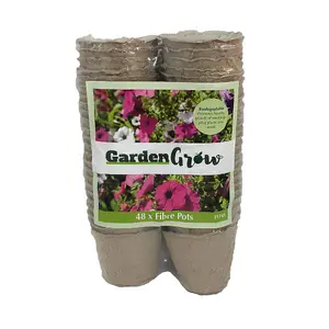 Garden Grow Fibre Grow Pots - 48 Pack